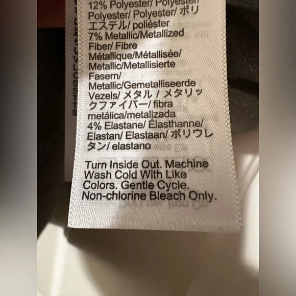 NWT J. CREW Sparkly Metallic Silver Shimmer Mock Turtleneck LARGE Stretch - Picture 6 of 10